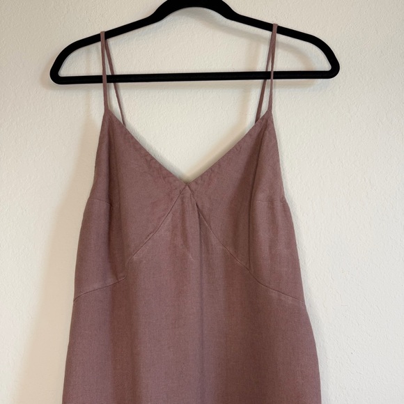 Free People Emmers Linen Mdid Dress in Mauve Brown Chic - Picture 5 of 14